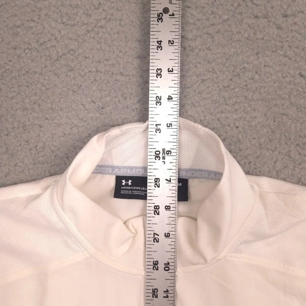 Under Armour 1370375 Men's 2-Tone Half Zip Training Shirt White Cream M